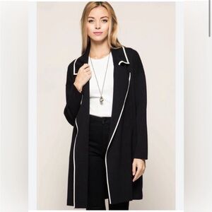 Zara Knit Black Cardigan Coat